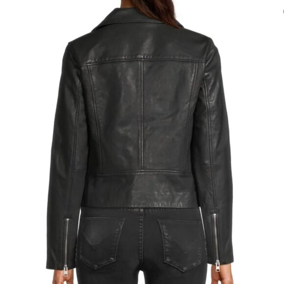 All Saints Bales Leather Biker Jacket, Size 2, Black. - Picture 4 of 11